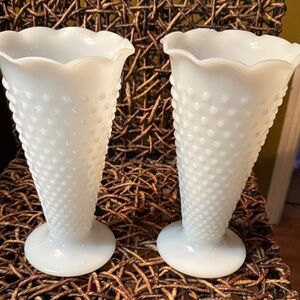 Chic Cream Hobnail Vases